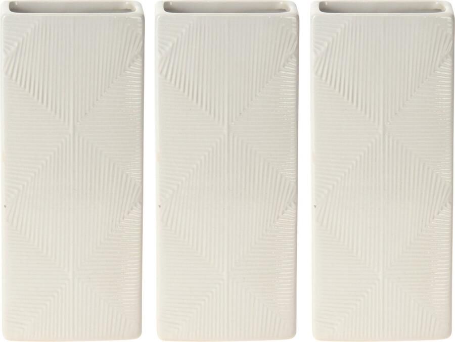 Excellent Houseware Waterverdamper radiator 3x wit met relief kunststeen 18 cm luchtbevochtiger