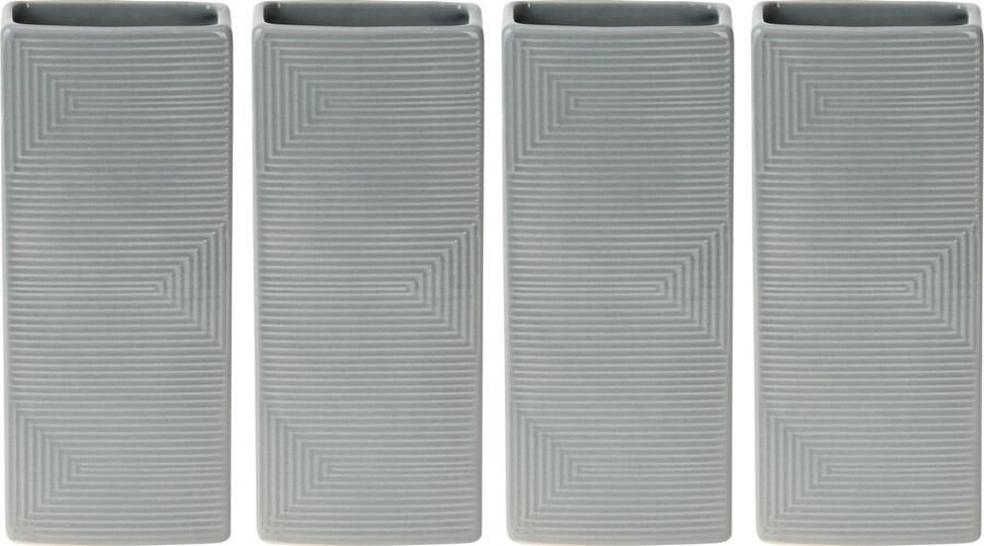 Excellent Houseware Waterverdamper radiator 4x grijs met relief kunststeen 18 cm luchtbevochtiger