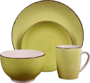 Excellent Houseware Excellent Serviesset 16 delig Aardewerk Groen