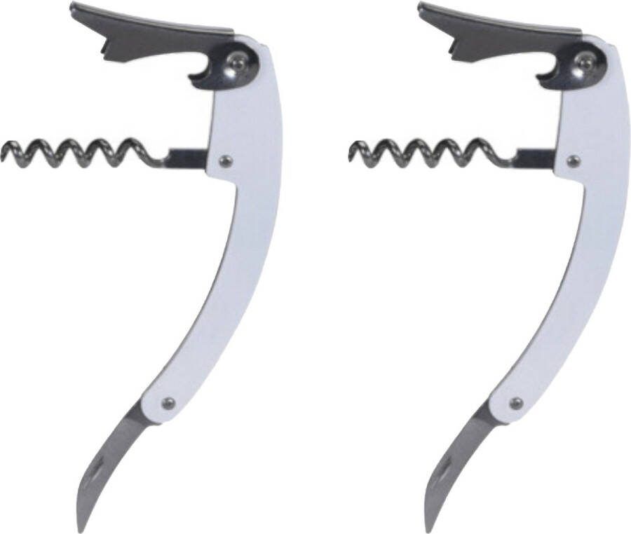 Excellent Houseware flesopener kurkentrekker 2x kelnersmes wit