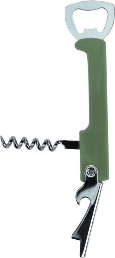 Excellent Houseware flesopener kurkentrekker kelnersmes khaki groen 12 cm Kelnersmessen