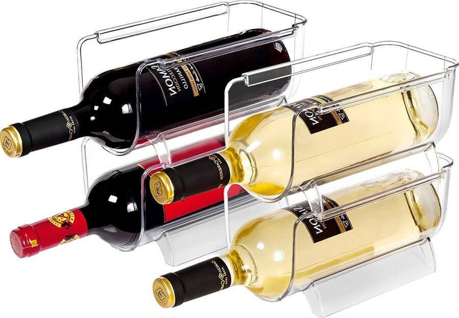 Excellent Houseware Flessenhouder Koelkast Stapelbaar Koelkast Organizer Transparant