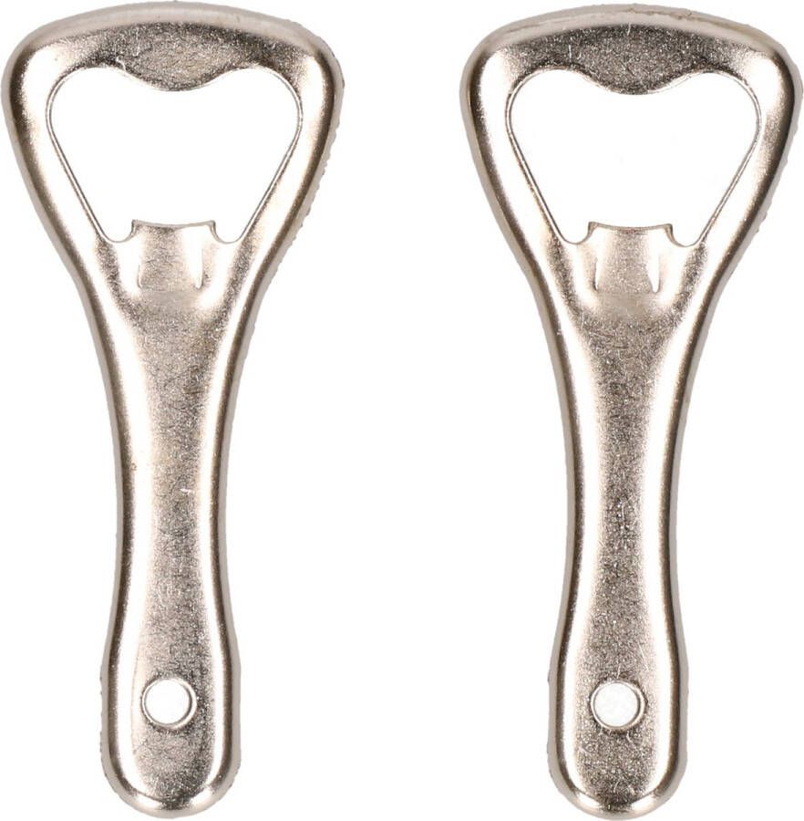 Excellent Houseware Flessenopeners 2 stuks metaal 9 cm