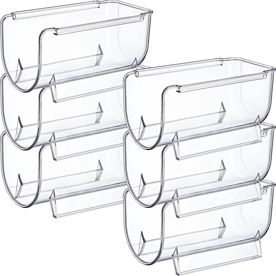 Excellent Houseware Flessenrek koelkast organizer 6x stapelbaar kunststof wijnrek