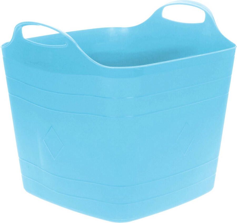 Excellent Houseware Flexibele emmer blauw 25 liter kunststof vierkant 35 x 38 cm Wasmanden