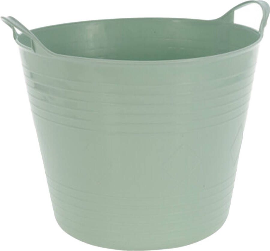 Excellent Houseware Flexibele emmer groen 27 liter kunststof 40 x 35 cm Wasmanden