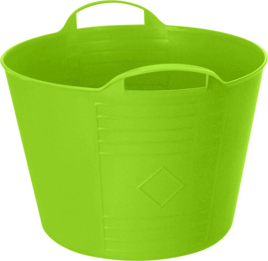 Excellent Houseware Flexibele emmer groen 27 liter kunststof 40 x 35 cm Wasmanden