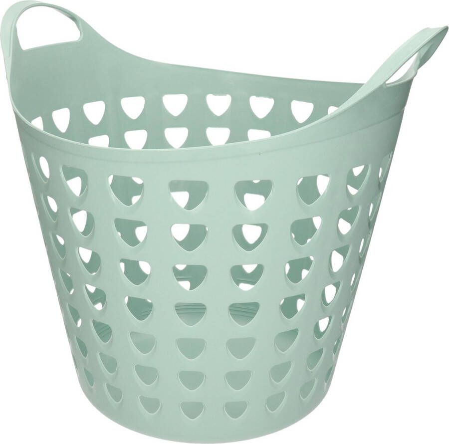 Excellent Houseware Flexibele wasmand 26 liter kunststof groen D45 x H40 cm Wasmanden