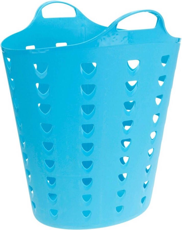 Excellent Houseware Flexibele wasmand blauw 60 liter kunststof 47 x 50 cm Wasmanden