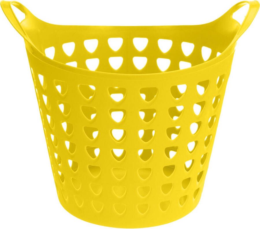 Excellent Houseware Flexibele wasmand geel 26 liter kunststof 40 x 42 cm Wasmanden