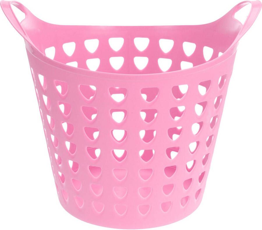 Excellent Houseware Flexibele wasmand roze 26 liter kunststof 40 x 42 cm Wasmanden