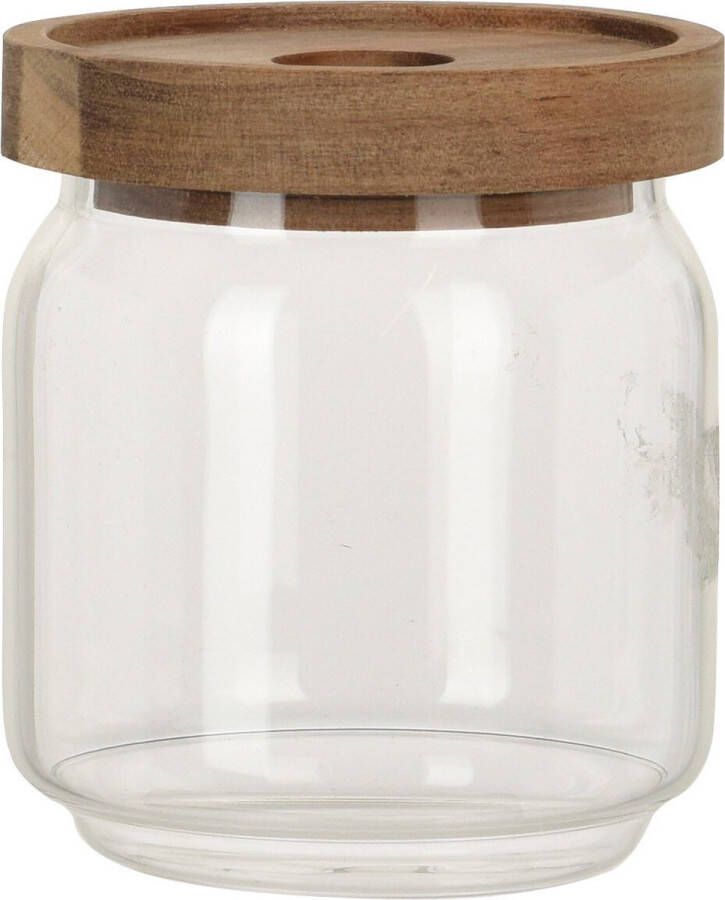 Excellent Houseware Glazen luxe keuken voorraadpot voorraadbus 400 ml- Voorraadbussen met luchtdichte deksel Afmeting: 9 x 10 cm