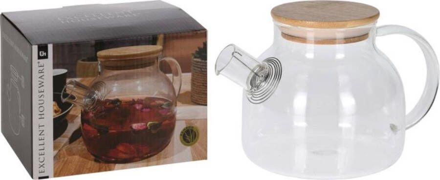Excellent Houseware Glazen theepot 800 ml met filter Theepotten theekannen van glas