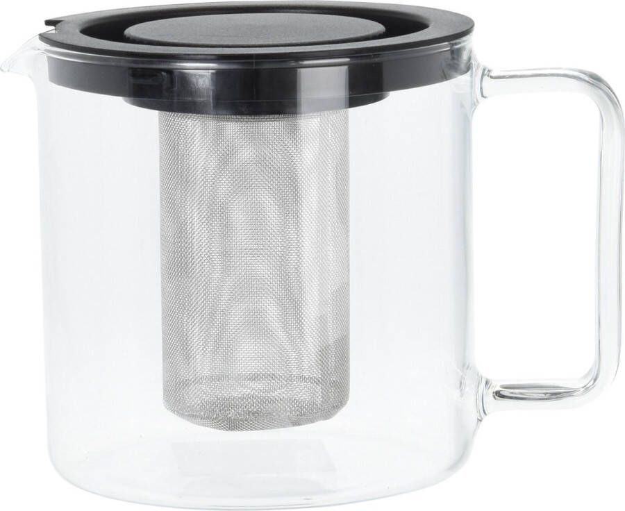 Excellent Houseware Glazen theepot met thee filter infuser 1.3 liter Theepotten theekannen van glas