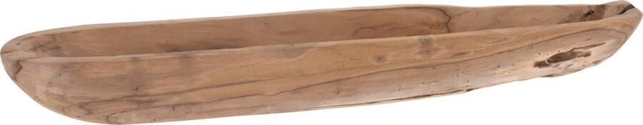 Excellent Houseware H&S collection Fruitschaal teak hout ovaal 70 x 12 cm