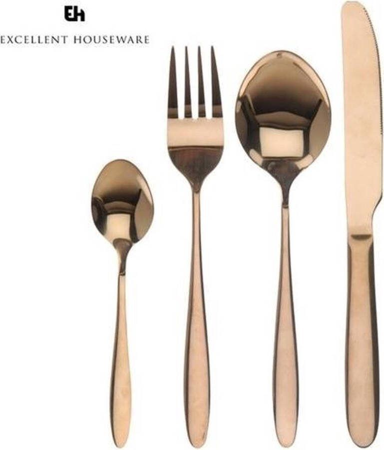 Excellent Houseware Homecookingchef Gouden Bestekset Bestek Goud 16 delig