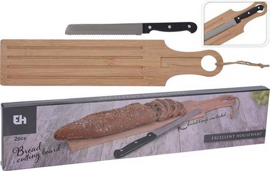 Excellent Houseware Houten Broodplank met Broodmes