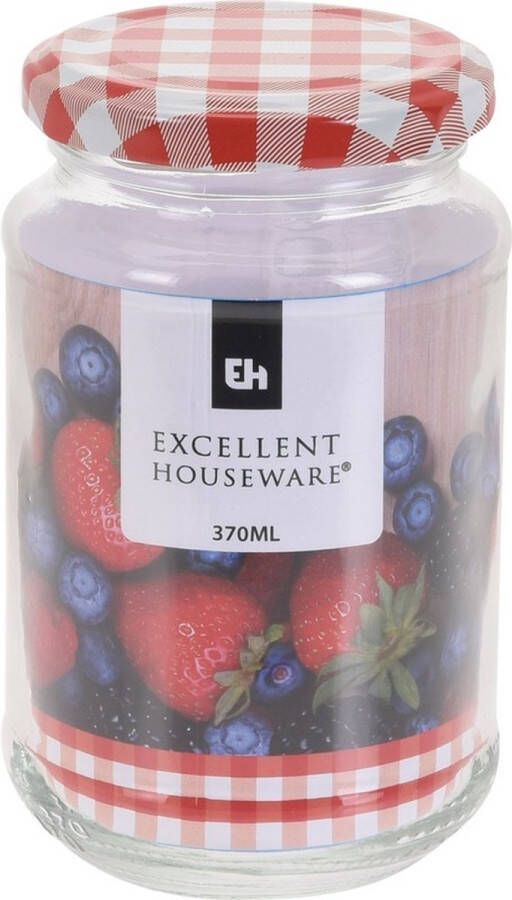 Excellent Houseware 4x Inmaakpot weckpot 370 ml met draaideksel