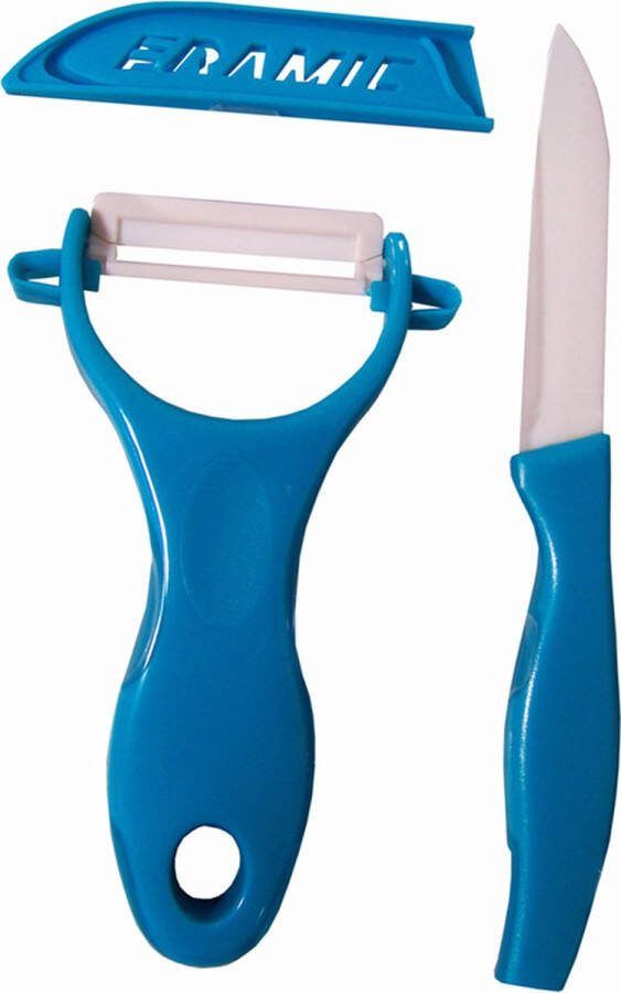 Excellent Houseware Keramische schilmessen (blauw)