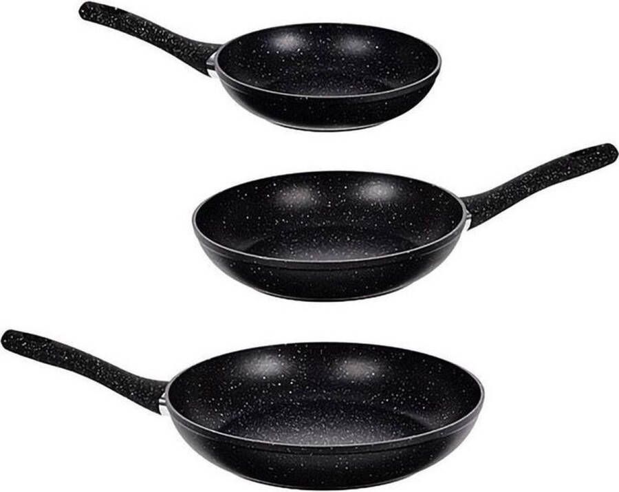 Excellent Houseware Koekenpannenset Graniet-look