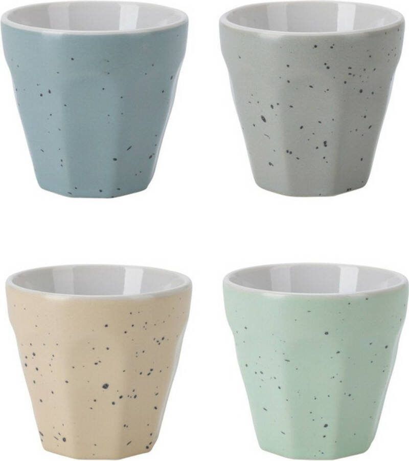 Excellent Houseware koffiekopjes set 12x stuks porselein 90 ml