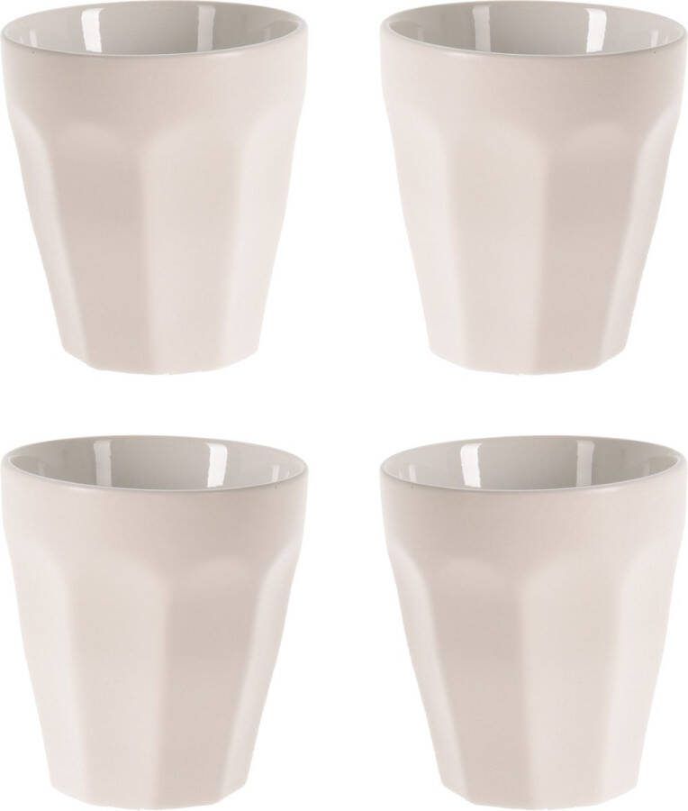 Excellent Houseware koffie thee mokkeni¿½- 12x wit porselein 250 ml Bekers