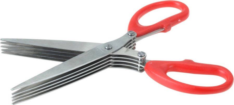 Excellent Houseware Kruidenschaar met rood handvat 15 cm Keukengerei Kruiden knippen Kruidenscharen