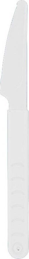 Excellent Houseware Messen 10x stuks wit kunststof 18 cm herbruikbaar Broodmessen