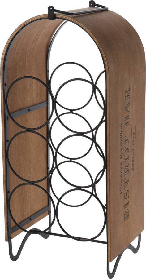 Excellent Houseware Metalen wijnflessen rek wijnrek bistrot bar voor 6 flessen 21 5 x 18 x 49 cm Wijnfles houder