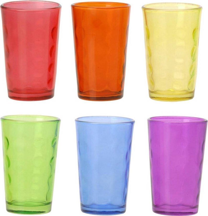 Excellent Houseware Multicolor drinkglazen 6 stuks OP = OP