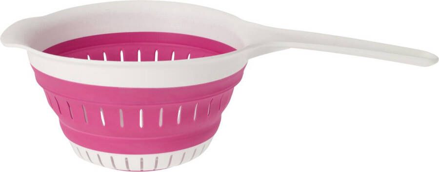 Excellent Houseware opvouwbaar vergiet wit roze tpe 37 x 19 cm Vergieten