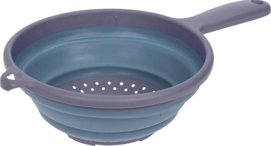 Excellent Houseware opvouwbaar vergiet zwart blauw kunststof 39 x 23 cm Vergieten