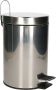 Excellent Houseware Pedaalemmer vuilnisbak 3 liter zilver RVS 17 x 25 cm Pedaalemmers - Thumbnail 1