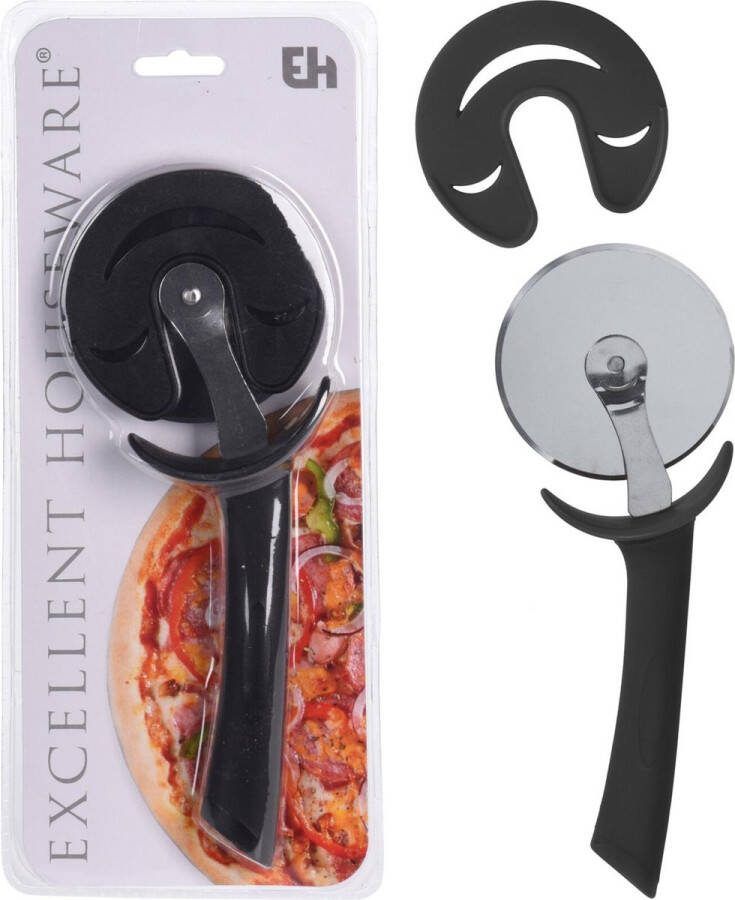 Excellent Houseware Pizzasnijder RVS En PP Handvat Zwart