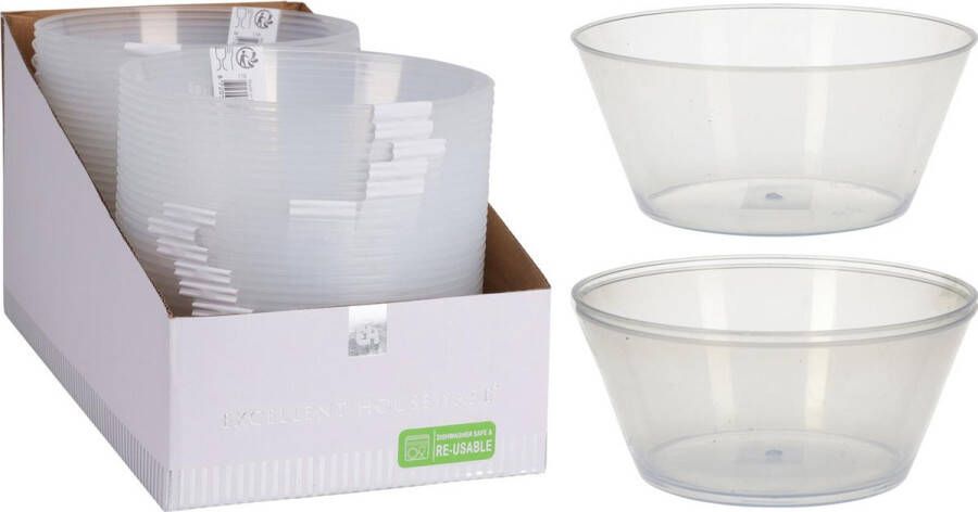 Excellent Houseware Re- useable Schaal kunststof 750ml set van 2 stuks Vaatwasserbestendig