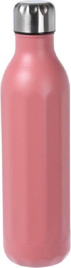 Excellent Houseware RVS thermosfles isoleerfles voor onderweg 500 ml koraal rood Thermosflessen