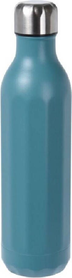Excellent Houseware RVS thermosfles isoleerfles voor onderweg 500 ml marine blauw Thermosflessen