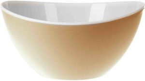 Excellent Houseware Salade schaal slakom beige kunststof 3500 ml Saladeschalen