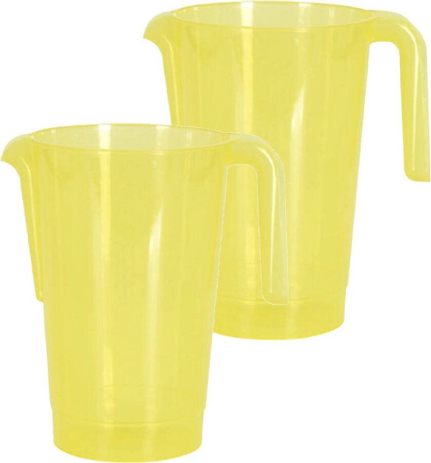Excellent Houseware Schenkkan waterkan 2x geel 1500 ML kunststof 20 x 18 x 20 5 cm