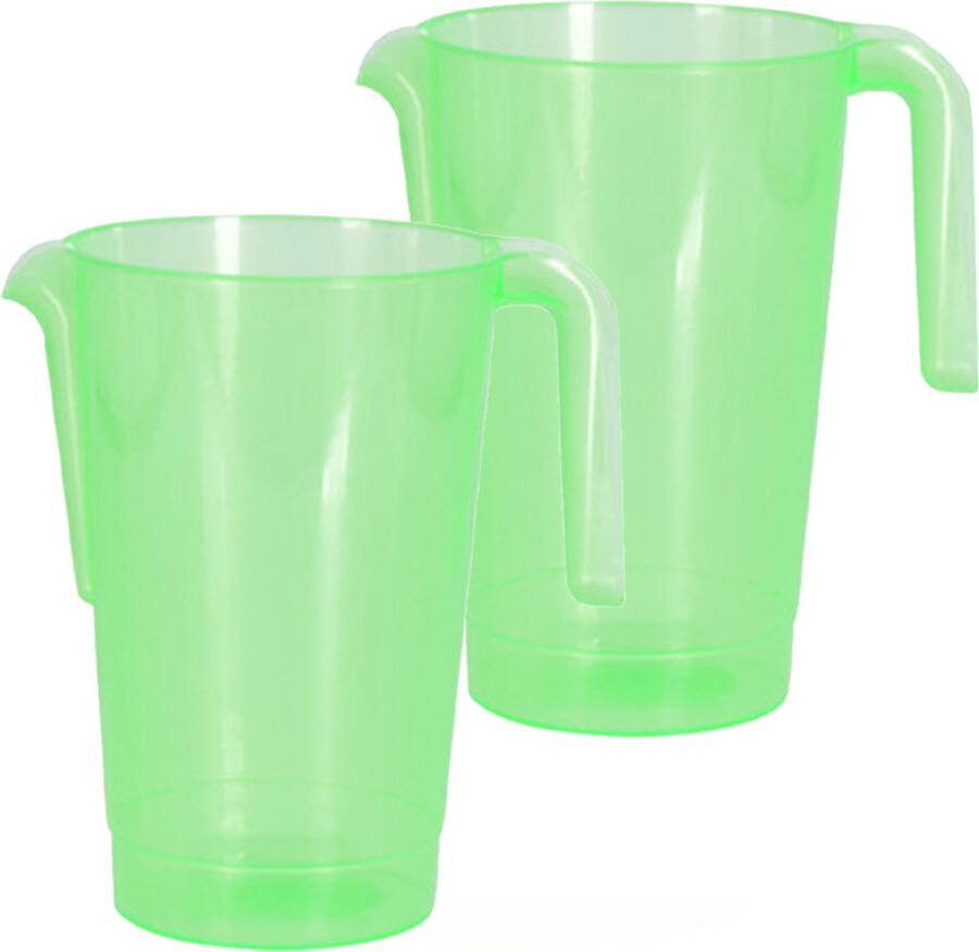 Excellent Houseware Schenkkan waterkan 2x groen 1500 ML kunststof 20 x 18 x 20 5 cm