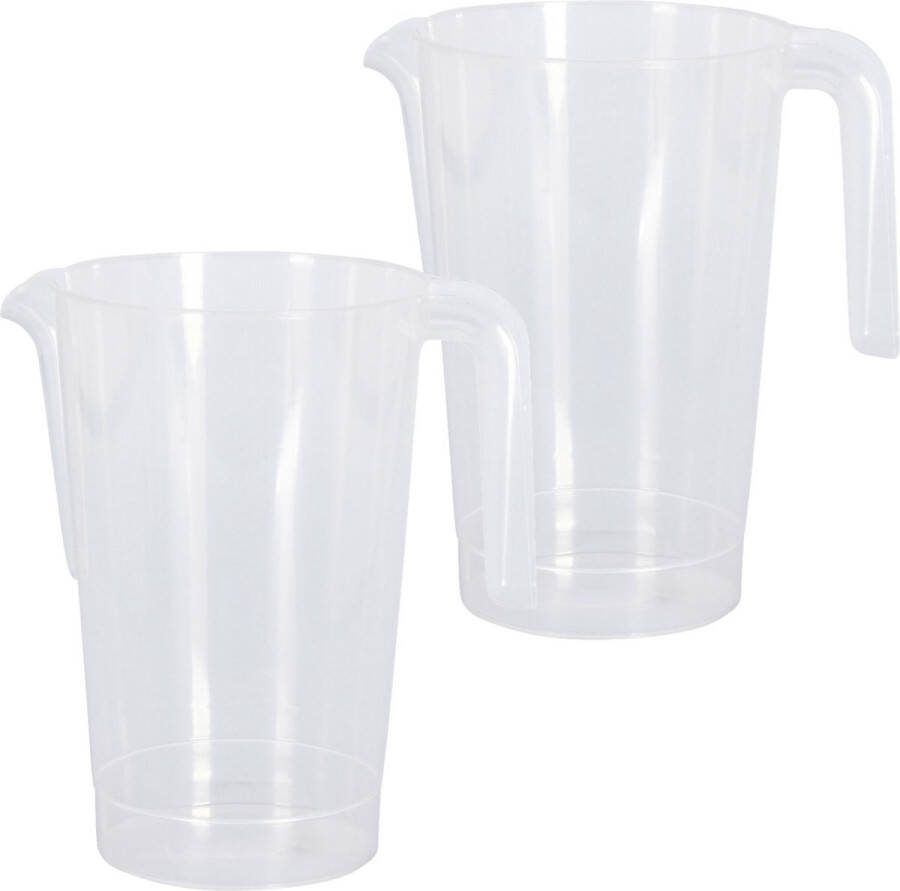 Excellent Houseware Schenkkan waterkan 2x transparant 1500 ML kunststof 20 x 18 x 20 5 cm