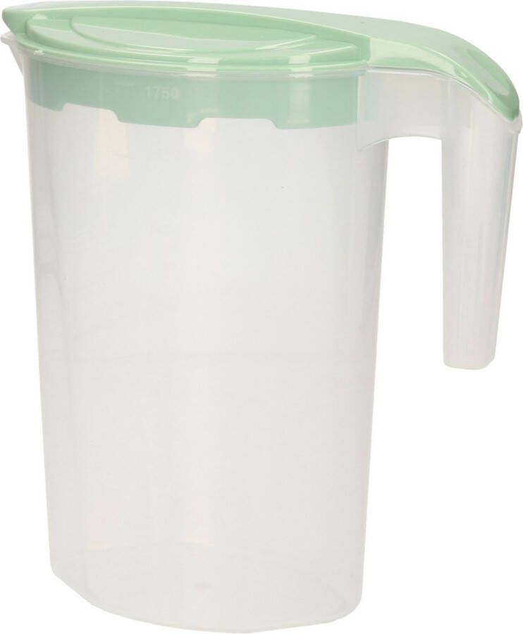 Excellent Houseware Schenkkan waterkan groen 1750 ML kunststof 22 x 10 x 22 cm Schenkkannen