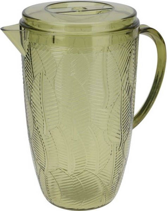 Excellent Houseware Schenkkan waterkan groen 2500 ML kunststof D14 x H21 cm Schenkkannen
