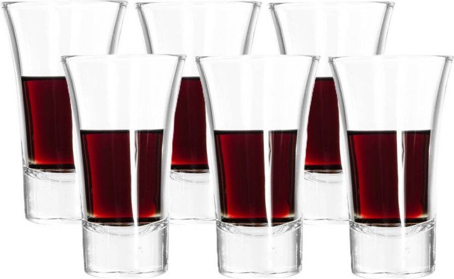 Excellent Houseware Shotglazen set 6x 80 ml glas borrelglazen