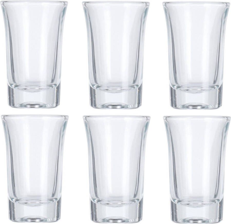 Excellent Houseware Shotglazen 6x stuks transparant glas 40ml borrelglazen Shotglazen