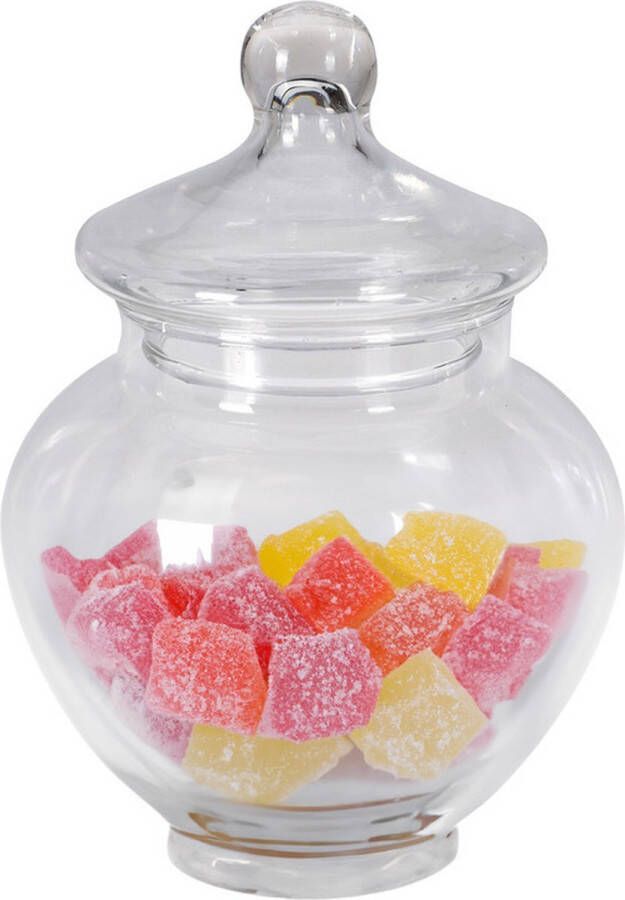 Excellent Houseware Snoeppot voorraadpot Sweets 2200 ml glas luchtdichte deksel D14 x H19 cm Voorraadpot