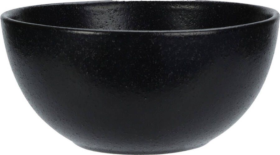 Excellent Houseware Soepkommen Lava stone keramiek D15 x H7 cm zwart Stapelbaar Kommetjes