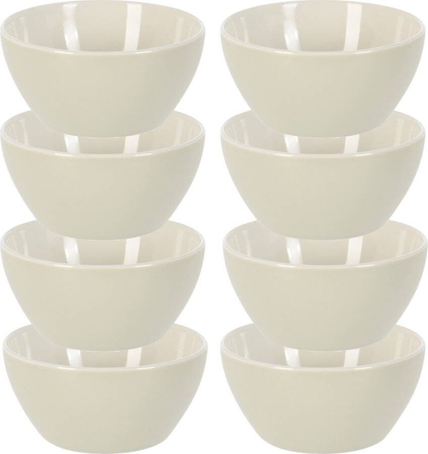 Excellent Houseware Soepkommen serveer schaaltje 8x Acapulco porselein D14 x H6.5 cm creme