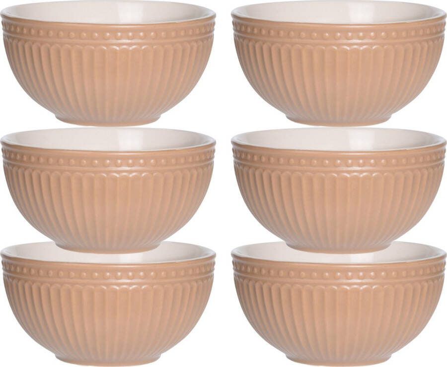 Excellent Houseware Soepkommen serveer schaaltjes 6x Roman Style D14 x H7 cm zalm roze