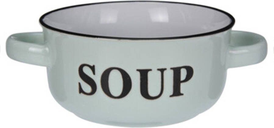 Excellent Houseware Soepkommen serveer schaaltjes porselein D13 x H7 cm mintgroen